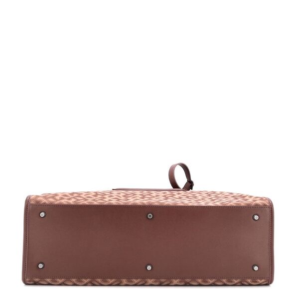 Telfar Shopping Tote Monogram Jacquard with Faux Leather Large Brown - Picture 4 of 6